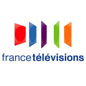 Logo du groupe France Televisions avec un cowerflow aux couleurs des différentes chaines du groupe