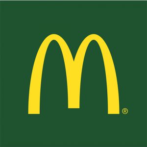 Logo de la marque McDonald's. Un M jaune sur fond vert
