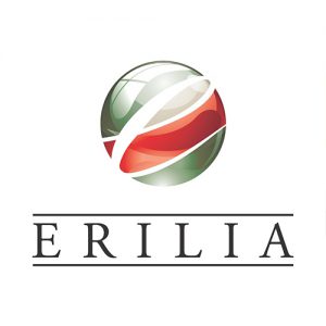 Logo du bailleur social Erilia sous la forme d'une bille rouge et verte avec inclusion de la lettre E