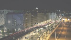 Vue de nuit des Docks de Marseille extrait d'un timelaps (voile blanc)