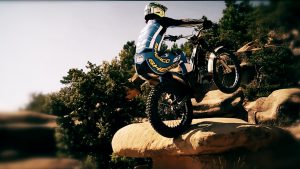 Trial moto en action