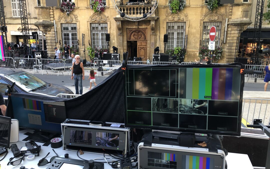 Mairie de Salon de Provence préparation du Son au Balcon Regie video multicameras