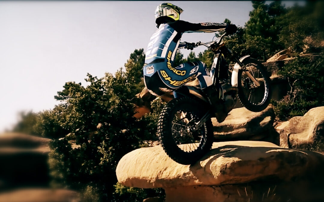 Trial moto en action